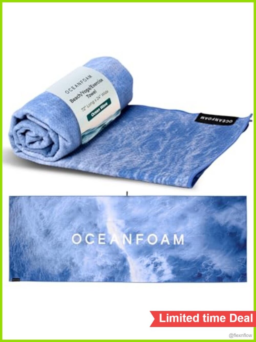 Microfiber Yoga Towel Quick-Dry Non-Slip Recycled 72x24